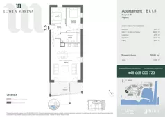 4 pokoje, apartament inwestycyjny 76,85 m², piętro 1, oferta nr B1, Lowen Marina, Giżycko, ul. Świętego Brunona