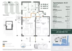 5 pokoi, apartament inwestycyjny 140,63 m², piętro 3, oferta nr A1, Lowen Marina, Giżycko, ul. Świętego Brunona
