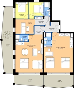 5 pokoi, mieszkanie 140,63 m², piętro 3, oferta nr A1, Lowen Marina, Giżycko, ul. Świętego Brunona