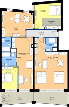 5 pokoi, mieszkanie 152,73 m², piętro 3, oferta nr A1, Lowen Marina, Giżycko, ul. Świętego Brunona