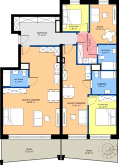 4 pokoje, mieszkanie 136,40 m², piętro 3, oferta nr A1, Lowen Marina, Giżycko, ul. Świętego Brunona