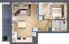 2 pokoje, mieszkanie 43,30 m², piętro 1, oferta nr A/30, Sycylijska, Warszawa, Mokotów, Stegny, ul. Sycylijska