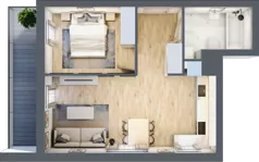2 pokoje, mieszkanie 43,71 m², piętro 1, oferta nr A/29, Sycylijska, Warszawa, Mokotów, Stegny, ul. Sycylijska