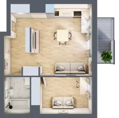 2 pokoje, mieszkanie 42,29 m², piętro 1, oferta nr A/2, Sycylijska, Warszawa, Mokotów, Stegny, ul. Sycylijska