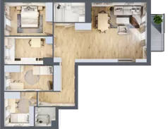 4 pokoje, mieszkanie 93,16 m², piętro 2, oferta nr B/68, Sycylijska, Warszawa, Mokotów, Stegny, ul. Sycylijska