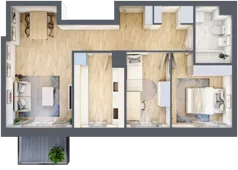 3 pokoje, mieszkanie 59,24 m², piętro 1, oferta nr C1/185, Classic Ursus, Warszawa, Ursus, Szamoty, ul. Dyrekcyjna