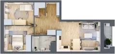 3 pokoje, mieszkanie 53,84 m², piętro 3, oferta nr C1/22, Classic Ursus, Warszawa, Ursus, Szamoty, ul. Dyrekcyjna