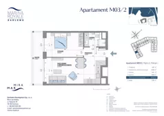 2 pokoje, apartament 46,42 m², piętro 2, oferta nr M03/2, Marina Royale, Darłowo, ul. Bulwar Zachodzącego Słońca 1