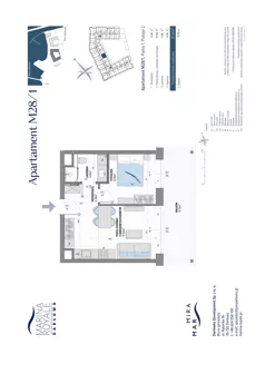 2 pokoje, lokal inwestycyjny 35,20 m², piętro 1, oferta nr M28/1, Marina Royale, Darłowo, ul. Bulwar Zachodzącego Słońca 1