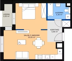1 pokój, mieszkanie 46,71 m², piętro 1, oferta nr 11, Biała Kamienica, Łódź, Śródmieście, Osiedle Katedralna, ul. Więckowskiego 12