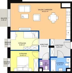 3 pokoje, mieszkanie 73,34 m², piętro 3, oferta nr 33, Biała Kamienica, Łódź, Śródmieście, Osiedle Katedralna, ul. Więckowskiego 12