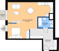1 pokój, mieszkanie 60,99 m², piętro 5, oferta nr 56, Biała Kamienica, Łódź, Śródmieście, Osiedle Katedralna, ul. Więckowskiego 12