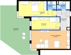 3 pokoje, mieszkanie 73,42 m², parter, oferta nr 26, Strumykowa, Warszawa, Białołęka, Nowodwory, ul. Strumykowa