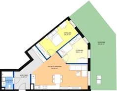 3 pokoje, mieszkanie 69,94 m², parter, oferta nr 28, Strumykowa, Warszawa, Białołęka, Nowodwory, ul. Strumykowa