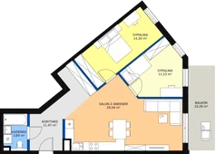 3 pokoje, mieszkanie 69,94 m², piętro 1, oferta nr 35, Strumykowa, Warszawa, Białołęka, Nowodwory, ul. Strumykowa