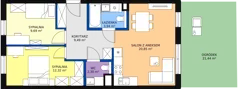 3 pokoje, mieszkanie 58,63 m², parter, oferta nr 54, Strumykowa, Warszawa, Białołęka, Nowodwory, ul. Strumykowa