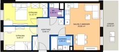 3 pokoje, mieszkanie 58,63 m², piętro 1, oferta nr 55, Strumykowa, Warszawa, Białołęka, Nowodwory, ul. Strumykowa