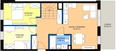 3 pokoje, mieszkanie 78,54 m², piętro 3, oferta nr 61, Strumykowa, Warszawa, Białołęka, Nowodwory, ul. Strumykowa