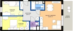 3 pokoje, mieszkanie 58,59 m², piętro 1, oferta nr 69, Strumykowa, Warszawa, Białołęka, Nowodwory, ul. Strumykowa