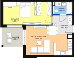 2 pokoje, mieszkanie 48,05 m², piętro 1, oferta nr 83, Strumykowa, Warszawa, Białołęka, Nowodwory, ul. Strumykowa