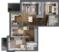 4 pokoje, mieszkanie 81,58 m², piętro 1, oferta nr A7, Karolewska 60, Łódź, Polesie, Karolew, ul. Karolewska 54/60