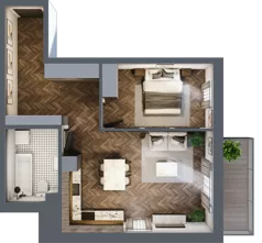 2 pokoje, mieszkanie 53,80 m², piętro 1, oferta nr A10, Karolewska 60, Łódź, Polesie, Karolew, ul. Karolewska 54/60
