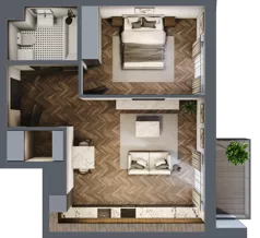 2 pokoje, mieszkanie 48,58 m², piętro 1, oferta nr A12, Karolewska 60, Łódź, Polesie, Karolew, ul. Karolewska 54/60