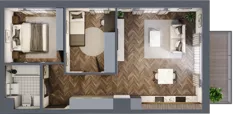 3 pokoje, mieszkanie 55,36 m², piętro 1, oferta nr A14, Karolewska 60, Łódź, Polesie, Karolew, ul. Karolewska 54/60