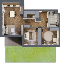 3 pokoje, mieszkanie 71,97 m², parter, oferta nr B1, Karolewska 60, Łódź, Polesie, Karolew, ul. Karolewska 54/60