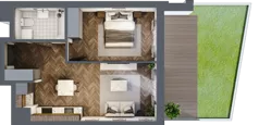 2 pokoje, mieszkanie 42,59 m², parter, oferta nr B6, Karolewska 60, Łódź, Polesie, Karolew, ul. Karolewska 54/60