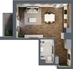 1 pokój, mieszkanie 37,43 m², piętro 2, oferta nr B17, Karolewska 60, Łódź, Polesie, Karolew, ul. Karolewska 54/60