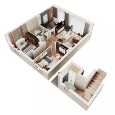 4 pokoje, mieszkanie 62,57 m², piętro 1, oferta nr 65B, Domy na Witosa - etap 2B, Radzymin, ul. Wincentego Witosa