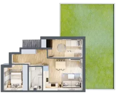 3 pokoje, mieszkanie 49,70 m², parter, oferta nr 57, Boska Ksawerowska, Łódź, Górna, ul. Pabianicka
