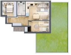 3 pokoje, mieszkanie 49,60 m², parter, oferta nr 59, Boska Ksawerowska, Łódź, Górna, ul. Pabianicka