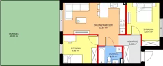 3 pokoje, mieszkanie 55,24 m², parter, oferta nr 79A, Osiedle Młodych, Janczewice, ul. Jedności