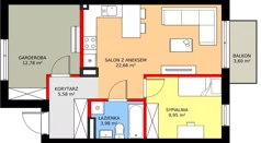 3 pokoje, mieszkanie 54,95 m², piętro 1, oferta nr 85B, Osiedle Młodych, Janczewice, ul. Jedności