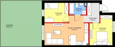 3 pokoje, mieszkanie 55,24 m², parter, oferta nr 82A, Osiedle Młodych, Janczewice, ul. Jedności