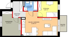 3 pokoje, mieszkanie 54,95 m², piętro 1, oferta nr 86B, Osiedle Młodych, Janczewice, ul. Jedności