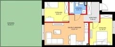 3 pokoje, mieszkanie 55,24 m², parter, oferta nr 80A, Osiedle Młodych, Janczewice, ul. Jedności