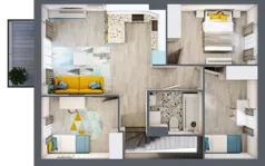 4 pokoje, mieszkanie 64,03 m², piętro 1, oferta nr 51B, Domy na Witosa, Radzymin, ul. Wincentego Witosa