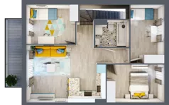 4 pokoje, mieszkanie 64,03 m², piętro 1, oferta nr 46B, Domy na Witosa, Radzymin, ul. Wincentego Witosa