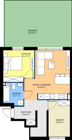 3 pokoje, mieszkanie 53,49 m², parter, oferta nr 55A, Domy na Witosa - mieszkania, Radzymin, ul. Wincentego Witosa