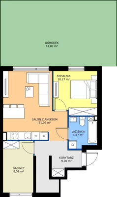 3 pokoje, mieszkanie 53,49 m², parter, oferta nr 56A, Domy na Witosa - mieszkania, Radzymin, ul. Wincentego Witosa