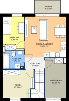 4 pokoje, mieszkanie 62,57 m², piętro 1, oferta nr 67B, Domy na Witosa - mieszkania, Radzymin, ul. Wincentego Witosa
