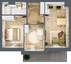 3 pokoje, mieszkanie 45,90 m², piętro 3, oferta nr F1/P3/10, Osiedle Jodłowa etap III, Oława, ul. Jodłowa 46