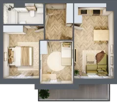 3 pokoje, mieszkanie 45,90 m², piętro 4, oferta nr F1/P4/10, Osiedle Jodłowa etap III, Oława, ul. Jodłowa 46