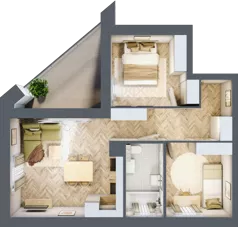 3 pokoje, mieszkanie 48,91 m², piętro 4, oferta nr F1/P4/3, Osiedle Jodłowa etap III, Oława, ul. Jodłowa 46
