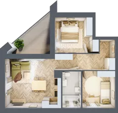 3 pokoje, mieszkanie 48,91 m², piętro 2, oferta nr F1/P2/3, Osiedle Jodłowa etap III, Oława, ul. Jodłowa 46