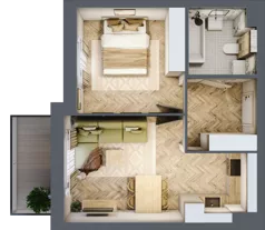 2 pokoje, mieszkanie 37,23 m², piętro 4, oferta nr F1/P4/7, Osiedle Jodłowa etap III, Oława, ul. Jodłowa 46