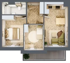 3 pokoje, mieszkanie 45,90 m², piętro 2, oferta nr F1/P2/10, Osiedle Jodłowa etap III, Oława, ul. Jodłowa 46